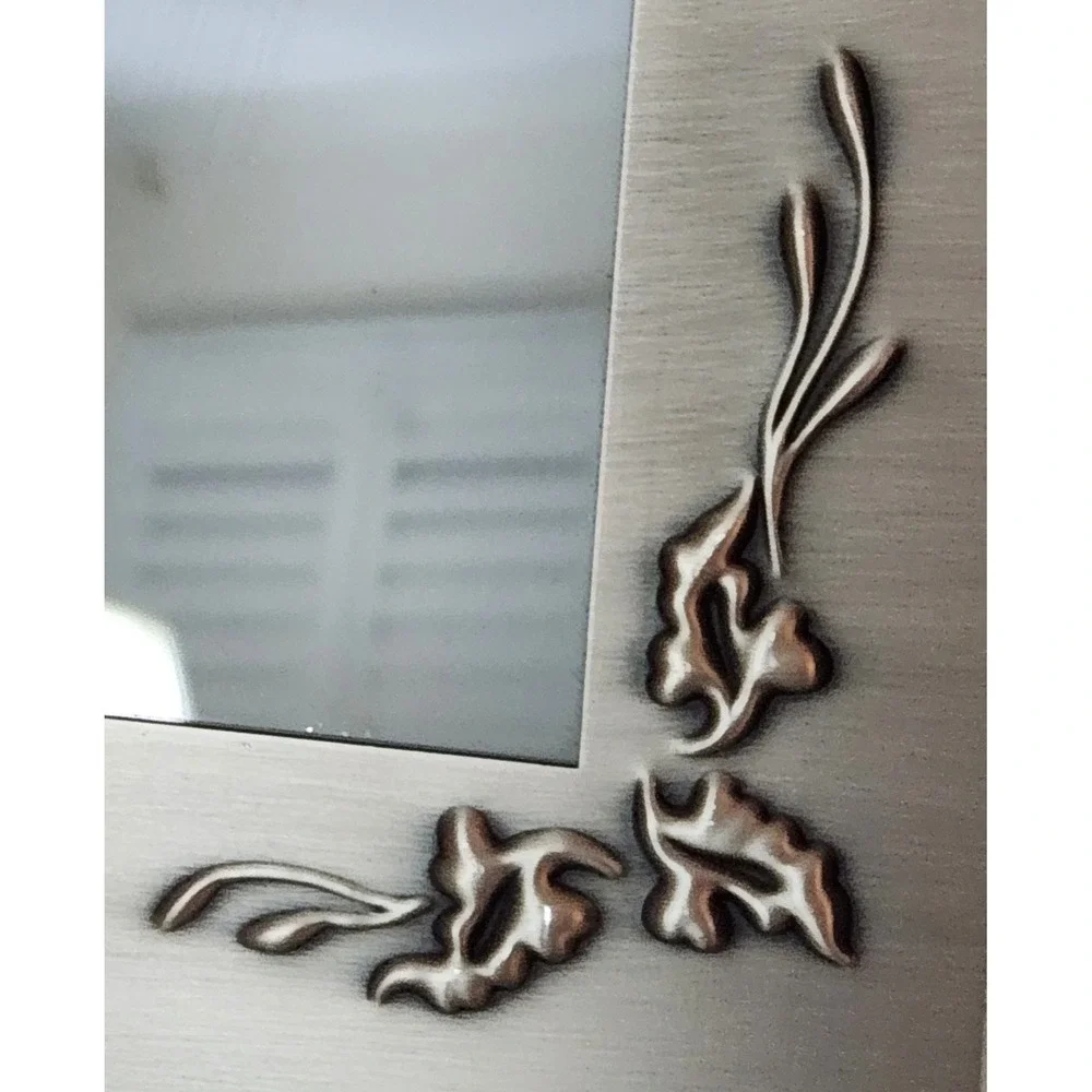 Vintage 1998 HB Group Duel Photo Frame Brushed‎ Silver Metal  10